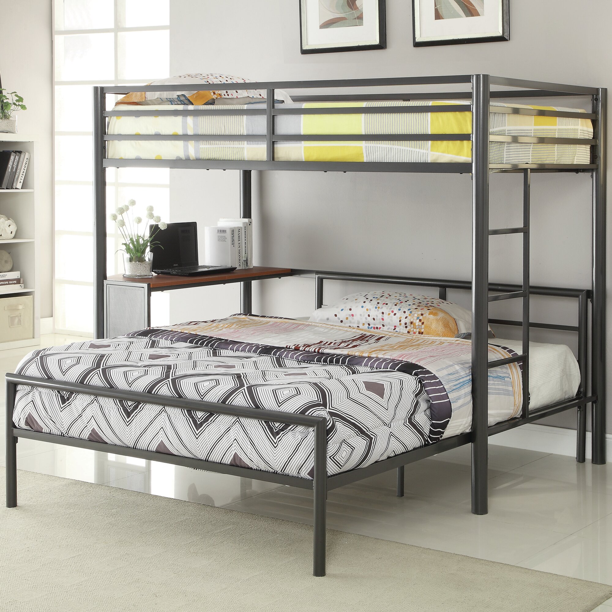 Twin Over Full L Shaped Bunk Bed 